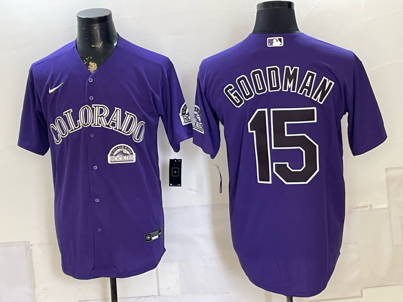 Men Colorado Rockies #15 Goodman  purple MLB 2026 jersey 0727005->->MLB Jersey